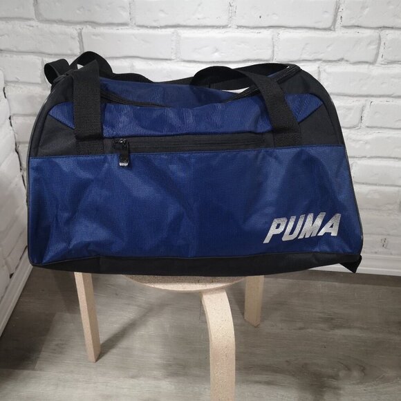 Puma Navy & Black Zippered Top Closure Carry On Bag or Gym Bag - Picture 1 of 13